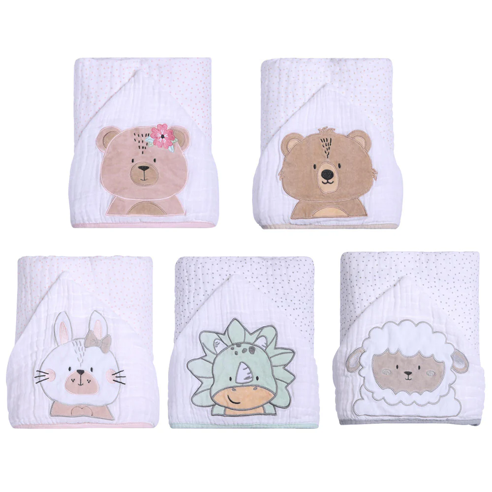 Toalha de Banho Soft Friends C/ Capuz Bordado 90x75CM - Papi