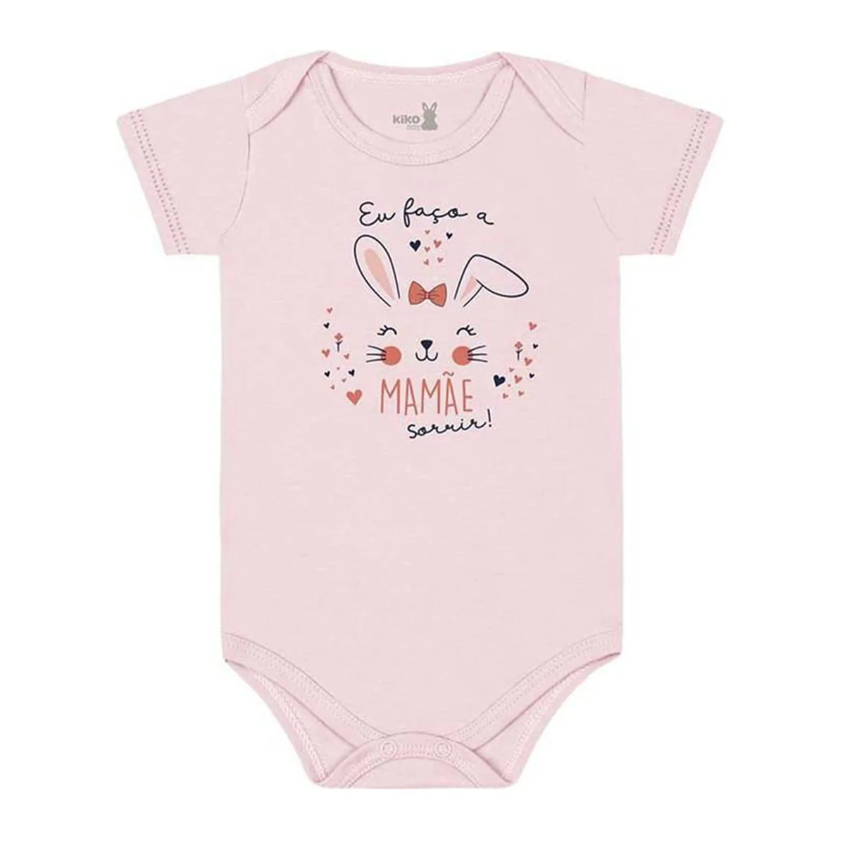 Body Manga Curta Bebê Menina Faço a Mamãe Sorrir - Kiko Baby - Image 2