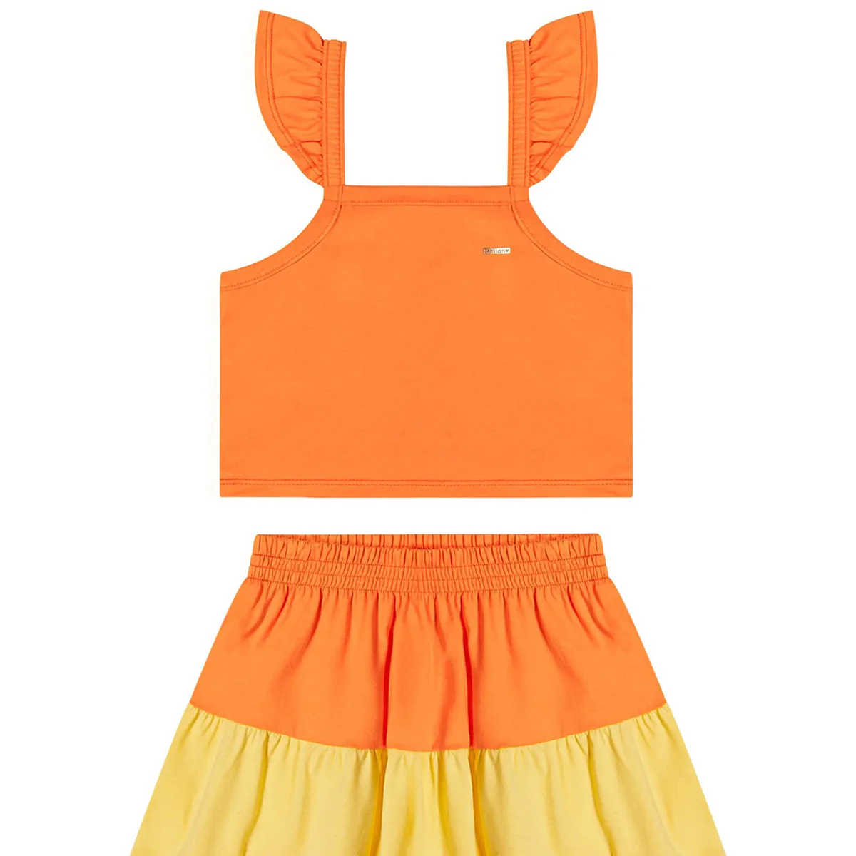 Conjunto Infantil Menina Regata e Saia Colorido - Elian - Image 4
