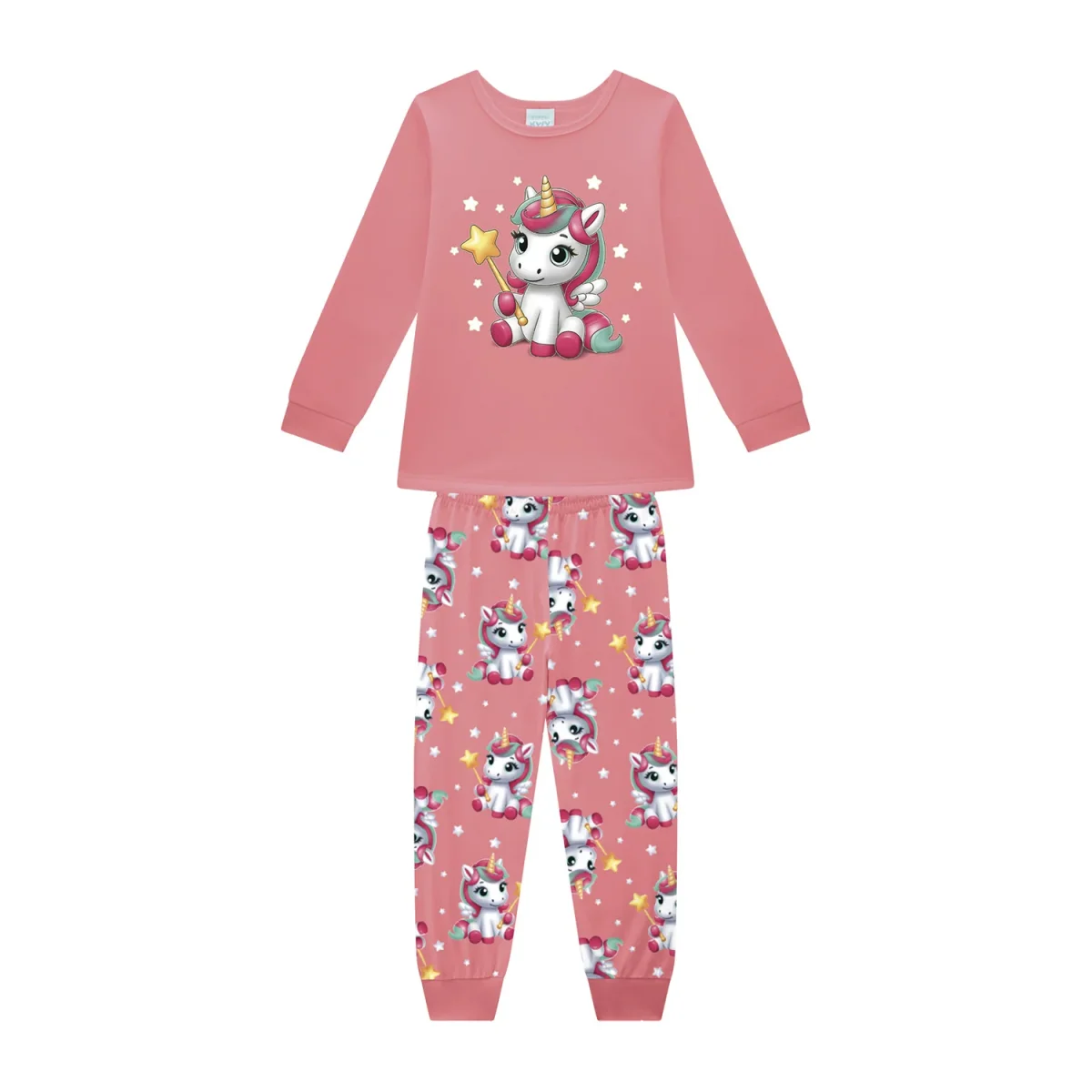 Pijama Moletom Peluciado Brilha no Escuro Unicórnio - Kyly - Image 2