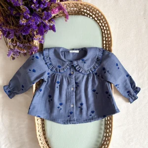 Blusa Musselina Azul Florida