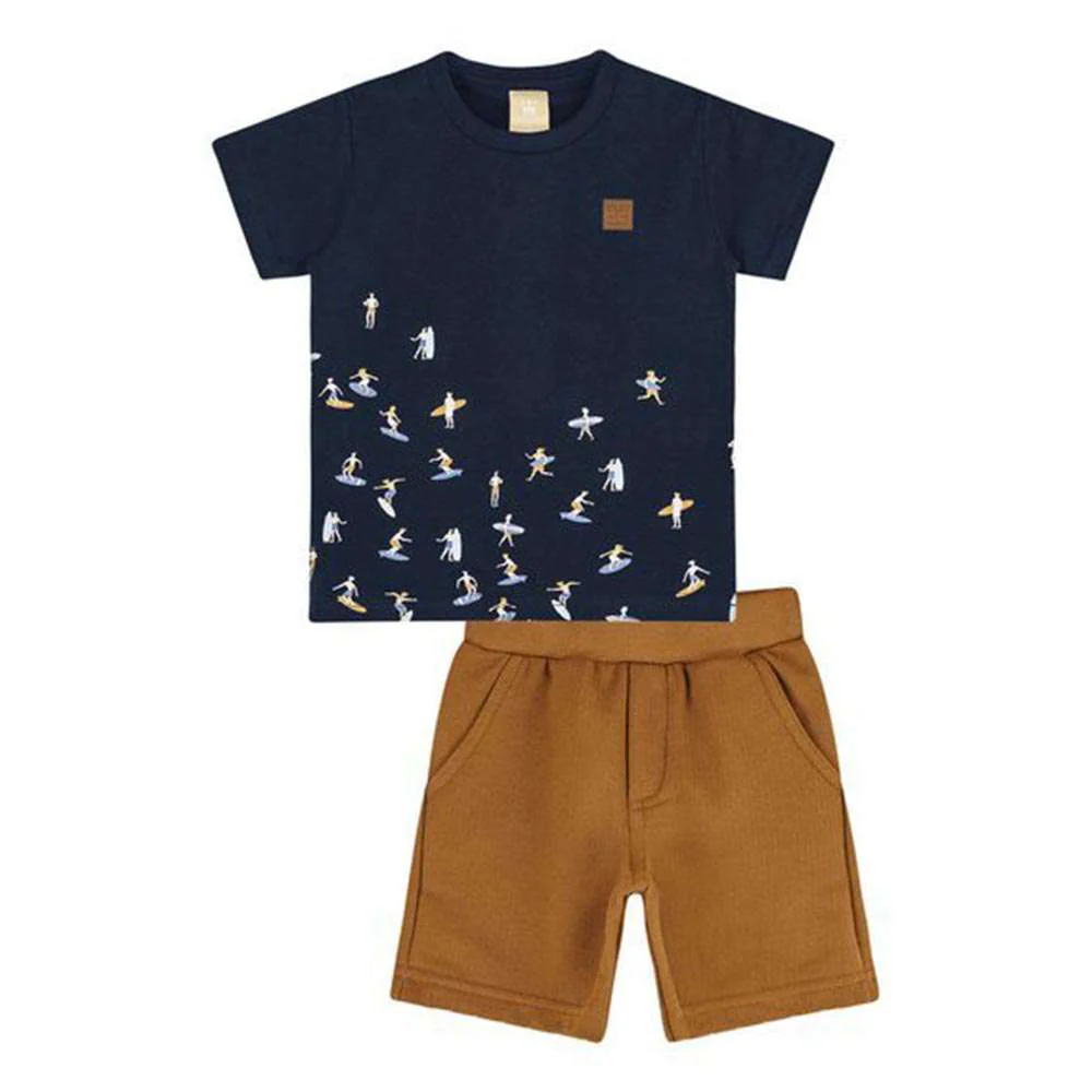 Conjunto Camiseta em Meia Malha e Bermuda em Moletom - Colorittá - Image 2