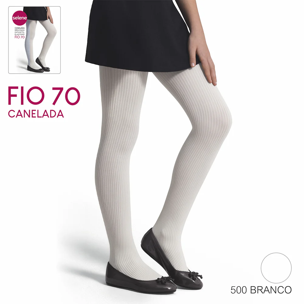 Meia-Calça Fio 70 Infantil Menina Canelada - Selene - Image 4