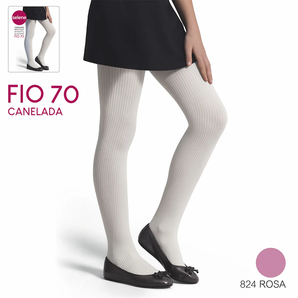 Meia-Calça Fio 70 Infantil Menina Canelada - Selene - Image 8