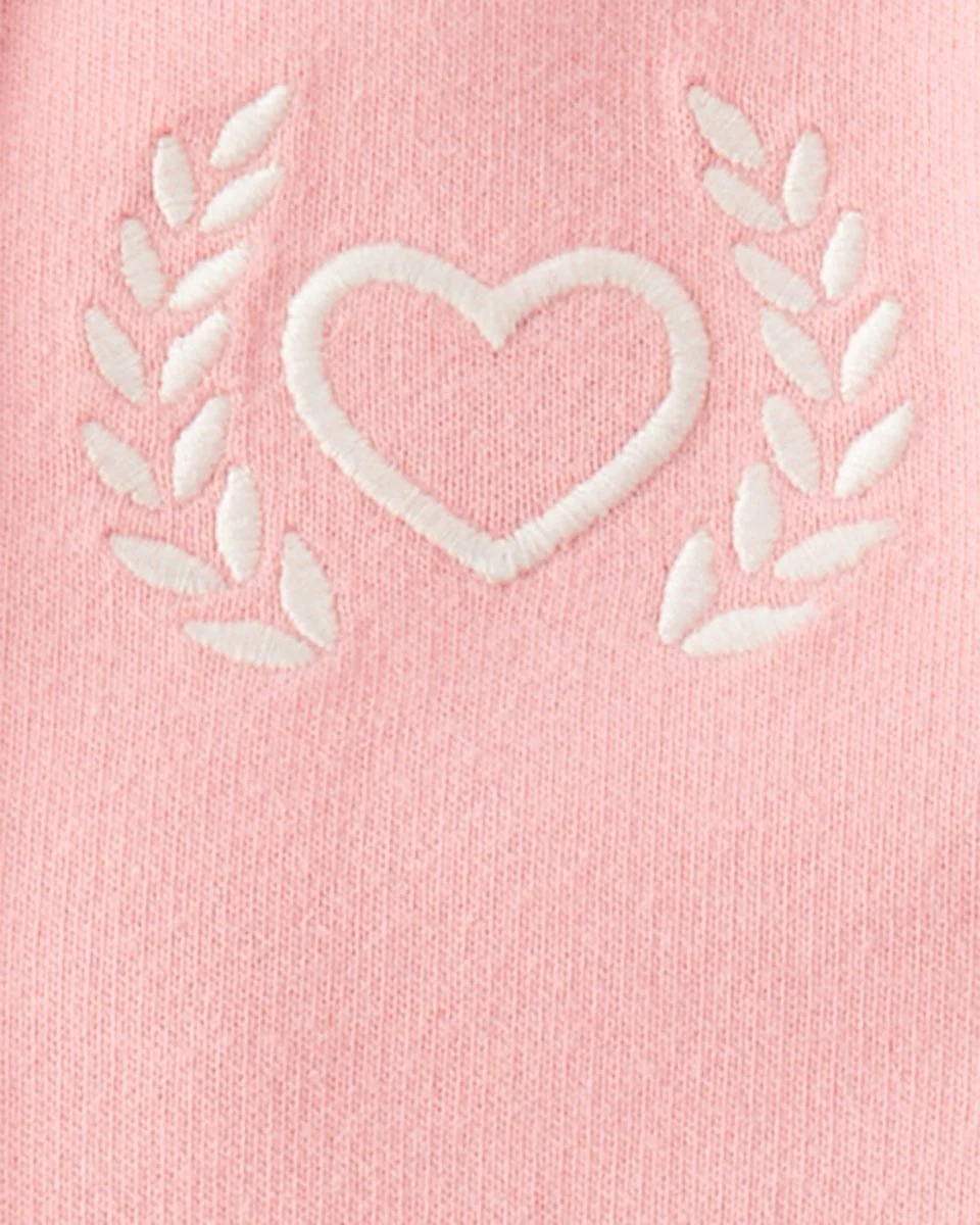 Conjunto de 3 peças: cárdigan universitário rosa, body e calças - Image 3