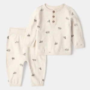 Conjunto de duas peças em algodão com ovelha cinzenta