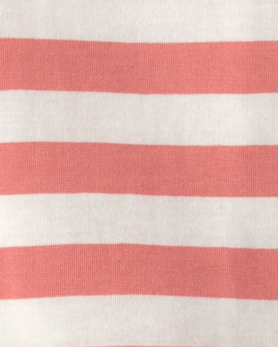 Conjunto de duas peças de algodão, com jardineiras curtas e t-shirt de estampado de riscas náuticas - Image 7