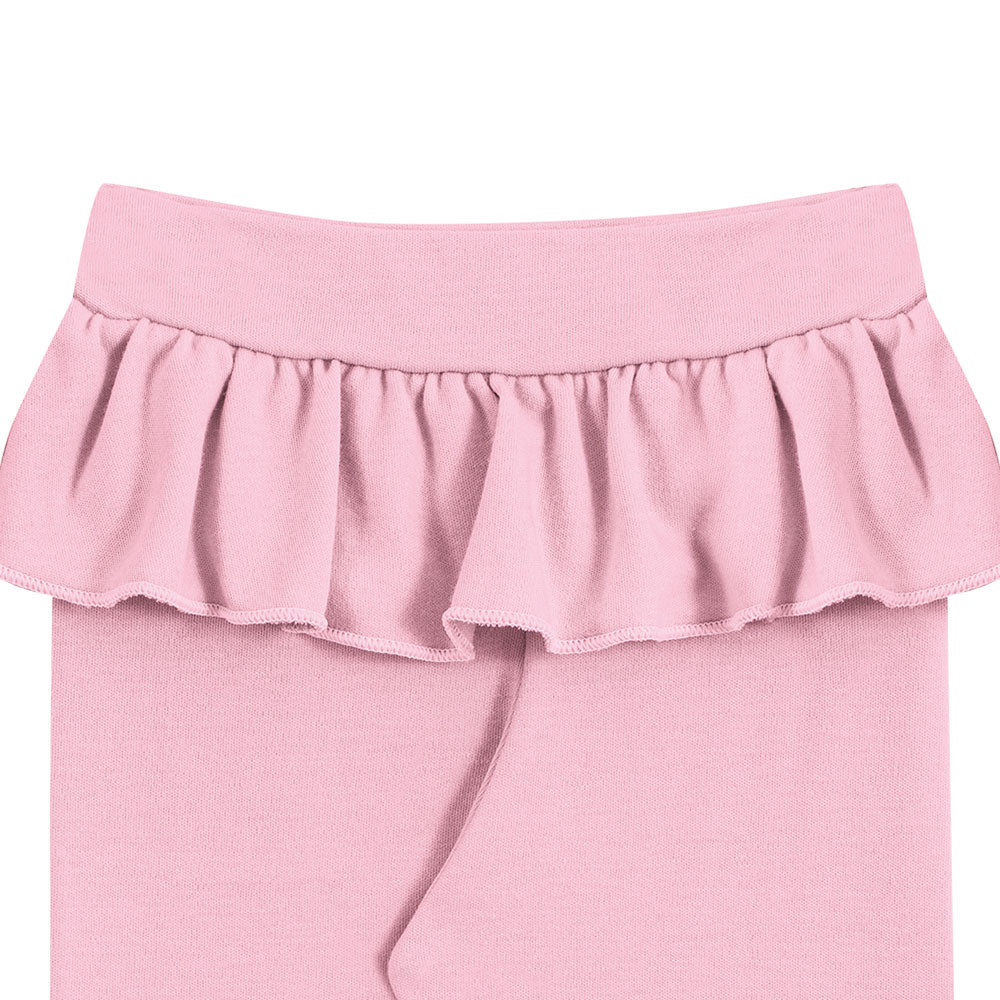 Calça Bebê Menina Suedine Babados Rosa - Kiko Baby - Image 3