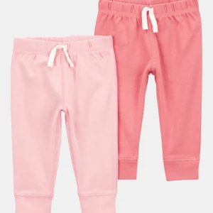 Pacote com duas calças de algodão rosa