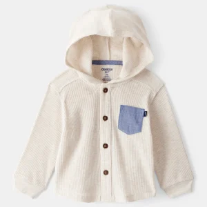Sweatshirt com capuz em malha cinzento mesclada