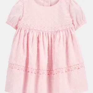 Vestido rosa em algodão